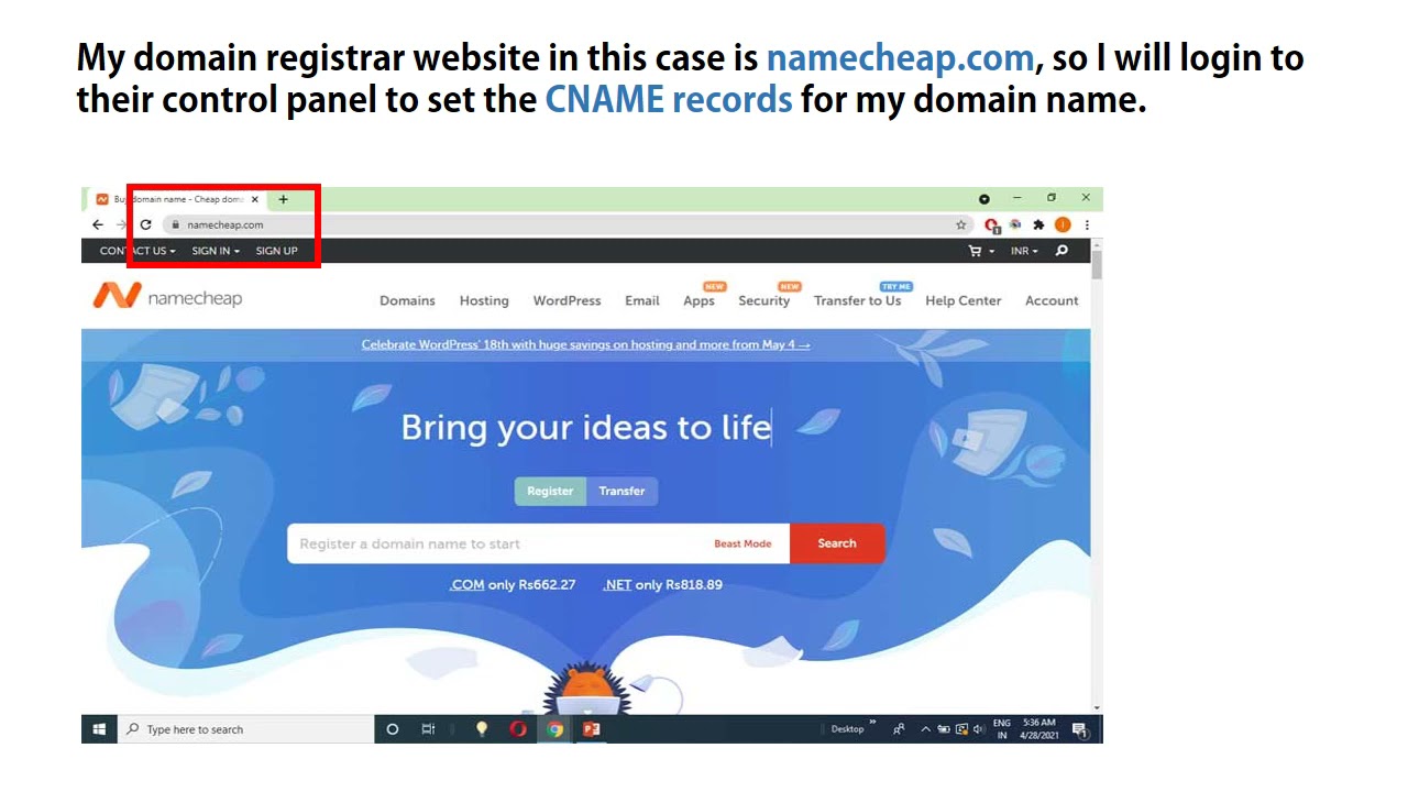 Host your domain for free with blogspot.com