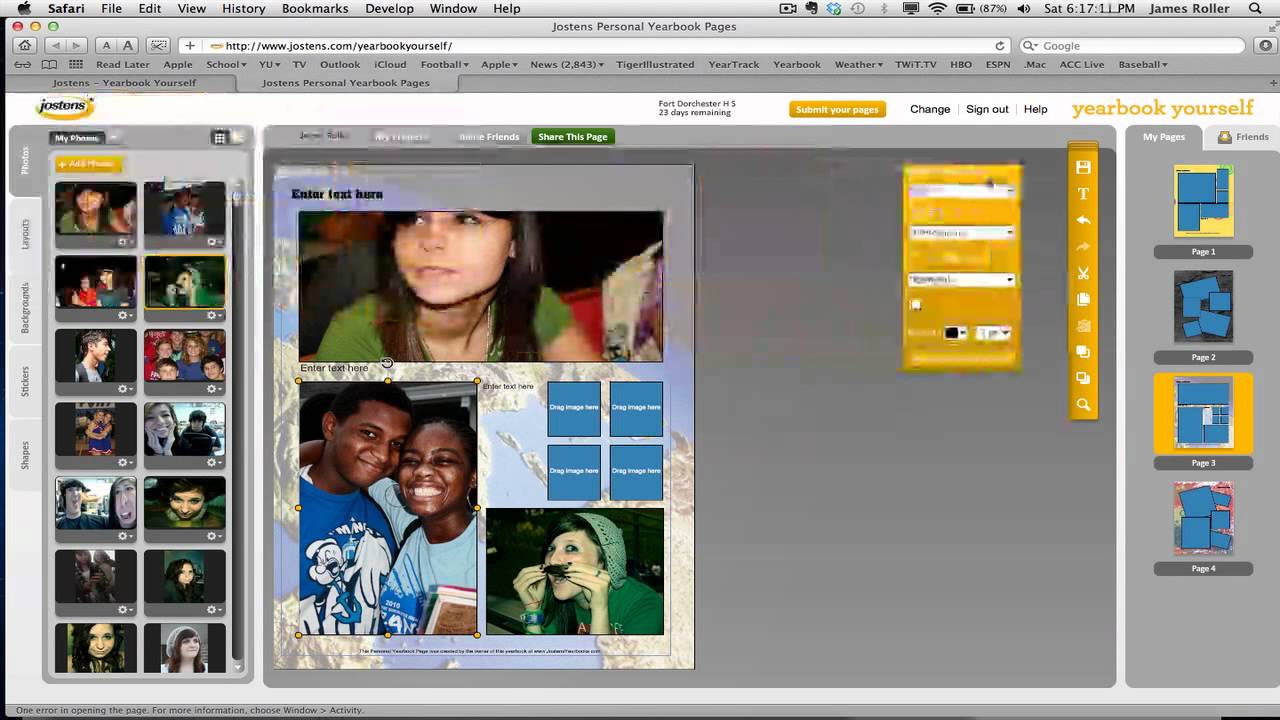 make personal yearbook pages at yearbookyourself com youtube