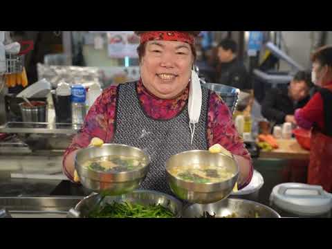 면발이 춤을 춘다는 광장시장 손칼국수, 비빔밥 아주머니!! 40년 내공의 숨은 맛집!! (korea street food)