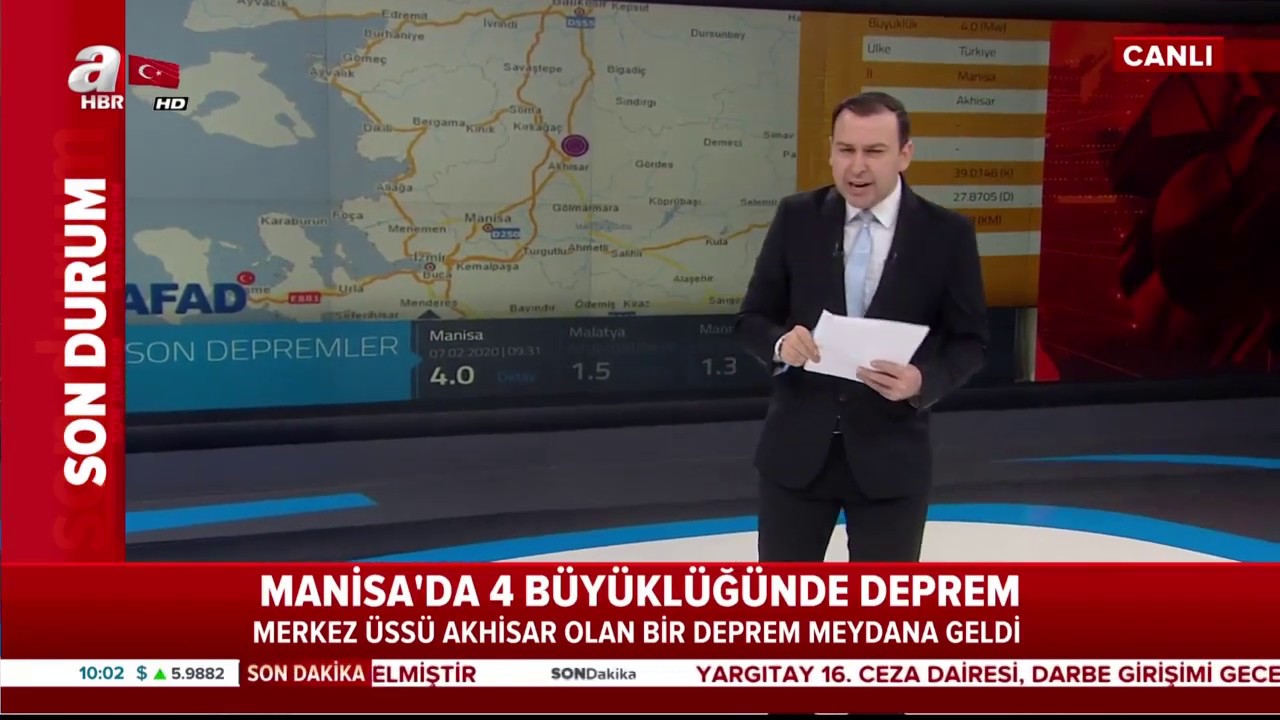 Manisa'da 4 Büyüklüğünde Deprem Meydana Geldi! / A Haber | A Haber