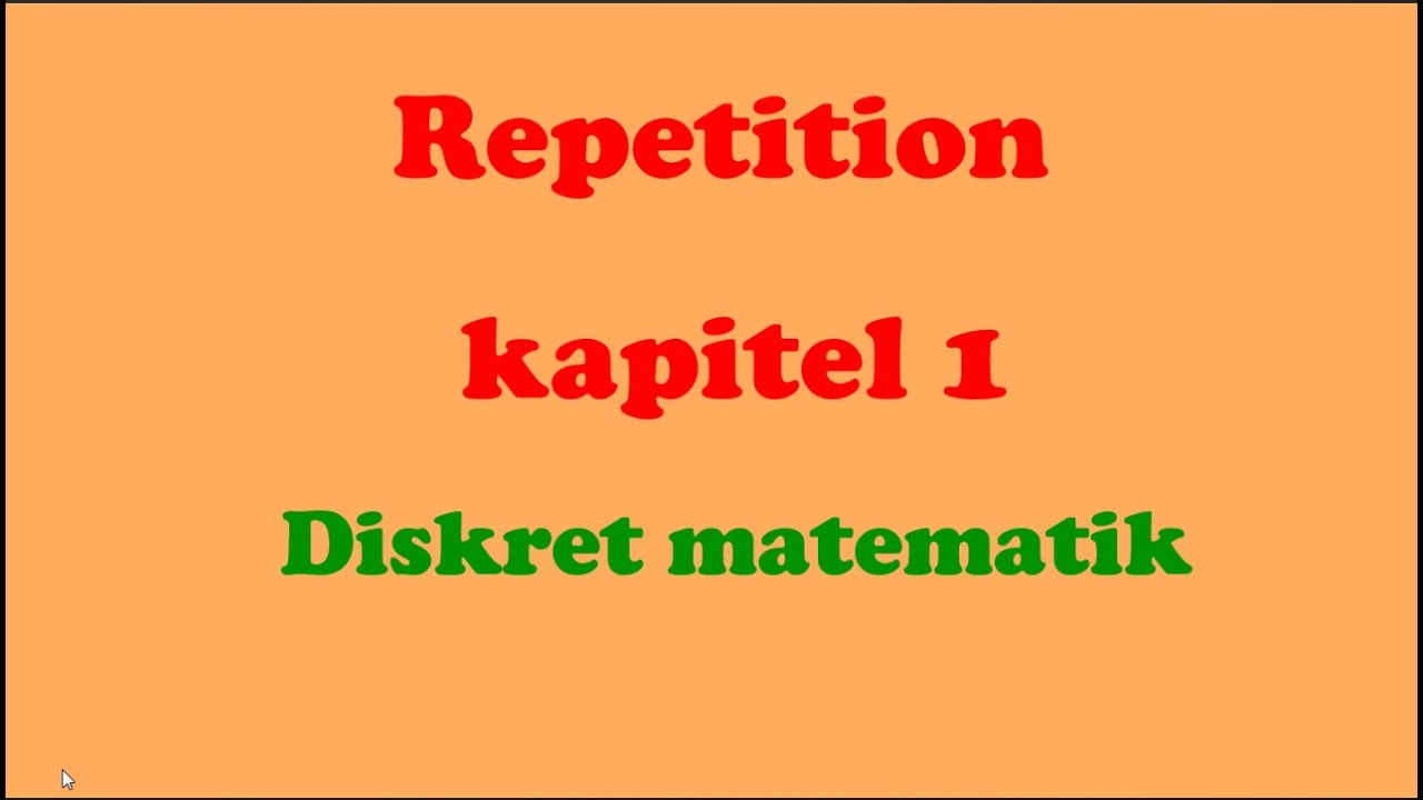 Repetition Ma5 Kapitel 1
