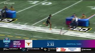 Adonai Mitchell ran a insane 4.35 at 40 yard dash 2024 NFL Combine 🔥