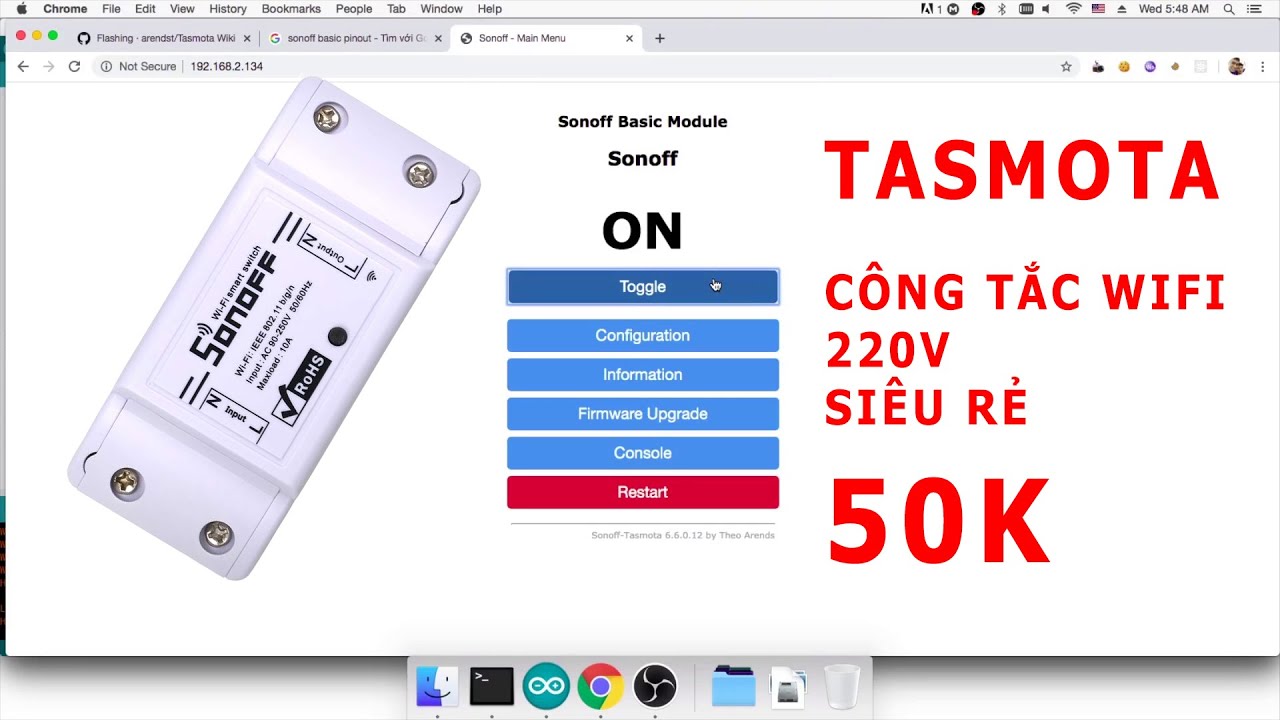 Hướng dẫn flash Tasmota lên Sonoff Basic - YouTube