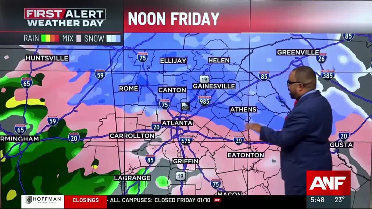 Winter Storm Watch continues with scattered snow by Friday morning ...