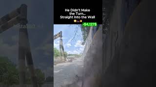 He Didn't Make the Turn... Straight Into the Wall #crash #motorcycle #fail