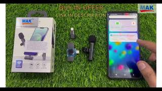 Wireless Lapel Microphone For Youtube, Vlogging, Recording Androidiphonepc