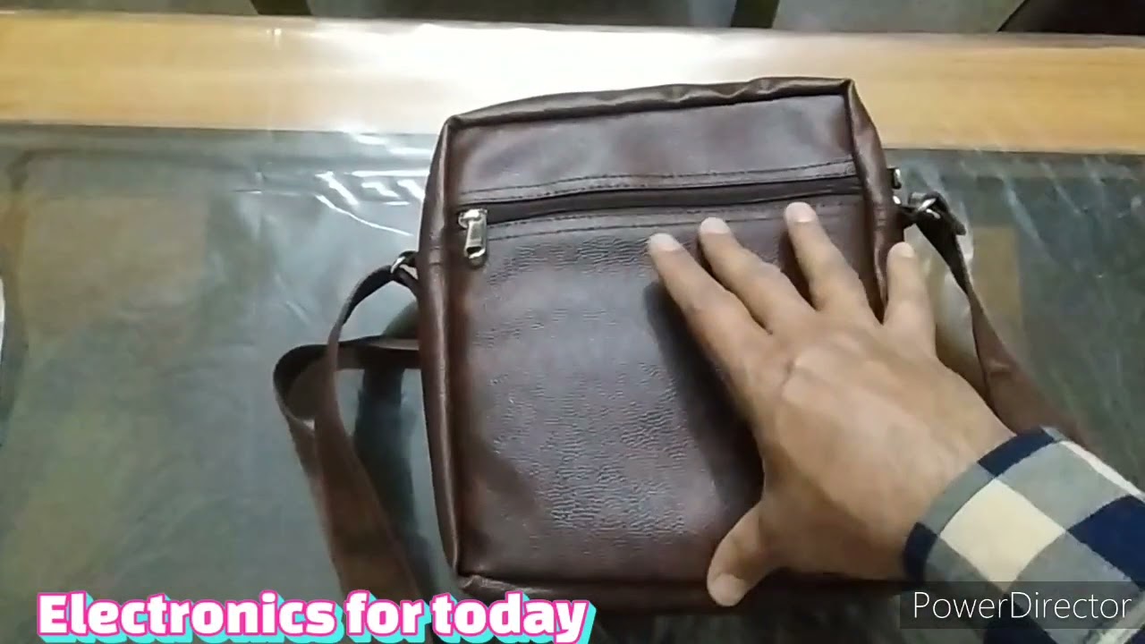 Pramadda Pure Luxury Gloss Leather Small Sling Bag for Men | Chest Slinger  bag | Crossbody Bag| Side Bag Men | Mini Leather Slings | Corporate Gift