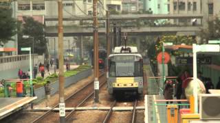 [HD] The Light rail Vehicle 1080+1081 (route 507), 1018 (route 507) and 1095 (route 614P) at Siu Hei