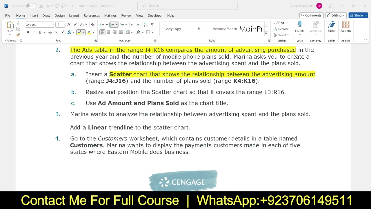 Excel 2019 Module 8: SAM Project 1a Eastern Mobile | SC_EX19_8a | Shelly Cashman Excel 2019