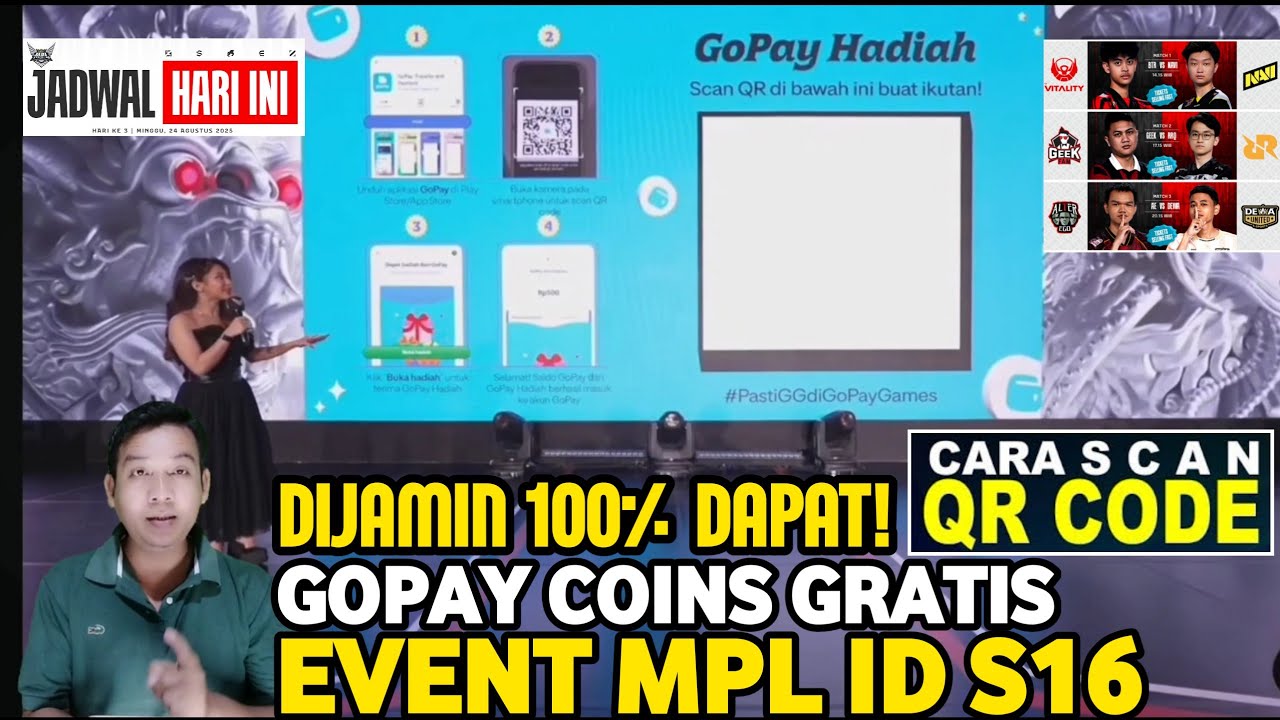 DIJAMIN 100% DAPAT!! CARA SCAN KODE QR GOPAY COINS GRATIS EVENT LIVE MPL ID SEASON 16 MOBILE LEGENDS