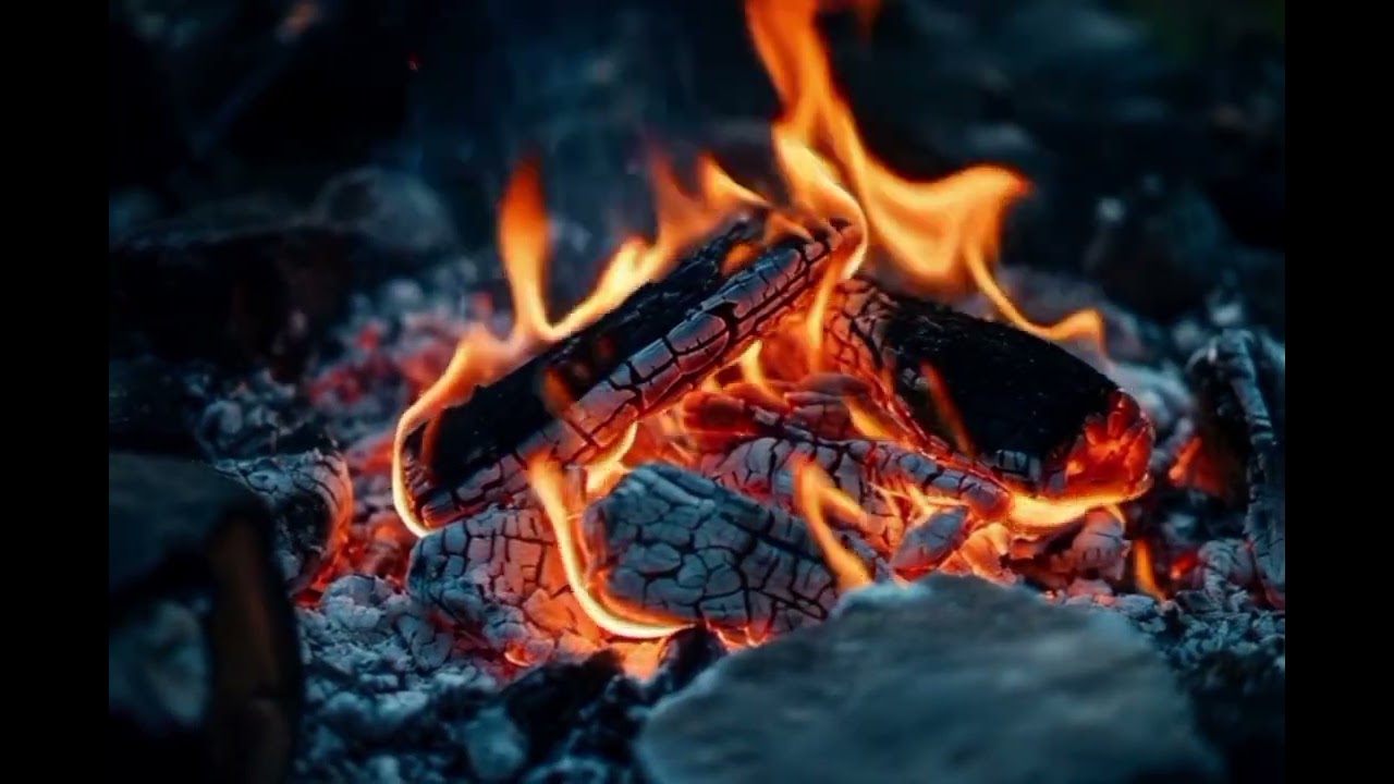 🔥 100% Natural Fire in the Atlas Mountains | Burning Wood in a Calm Mountain Atmosphere