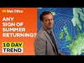 10 Day Trend 12/07/2023 – Calmer next week, but its all relative - Met Office Weather Forecast image