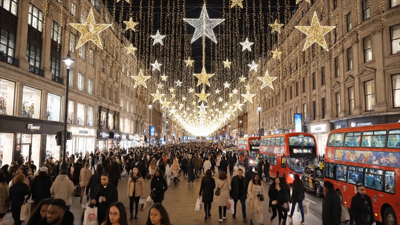 [ 4K ] Christmas in London | Oxford street | Regent street lights & Winter wonderland | Dec 2025