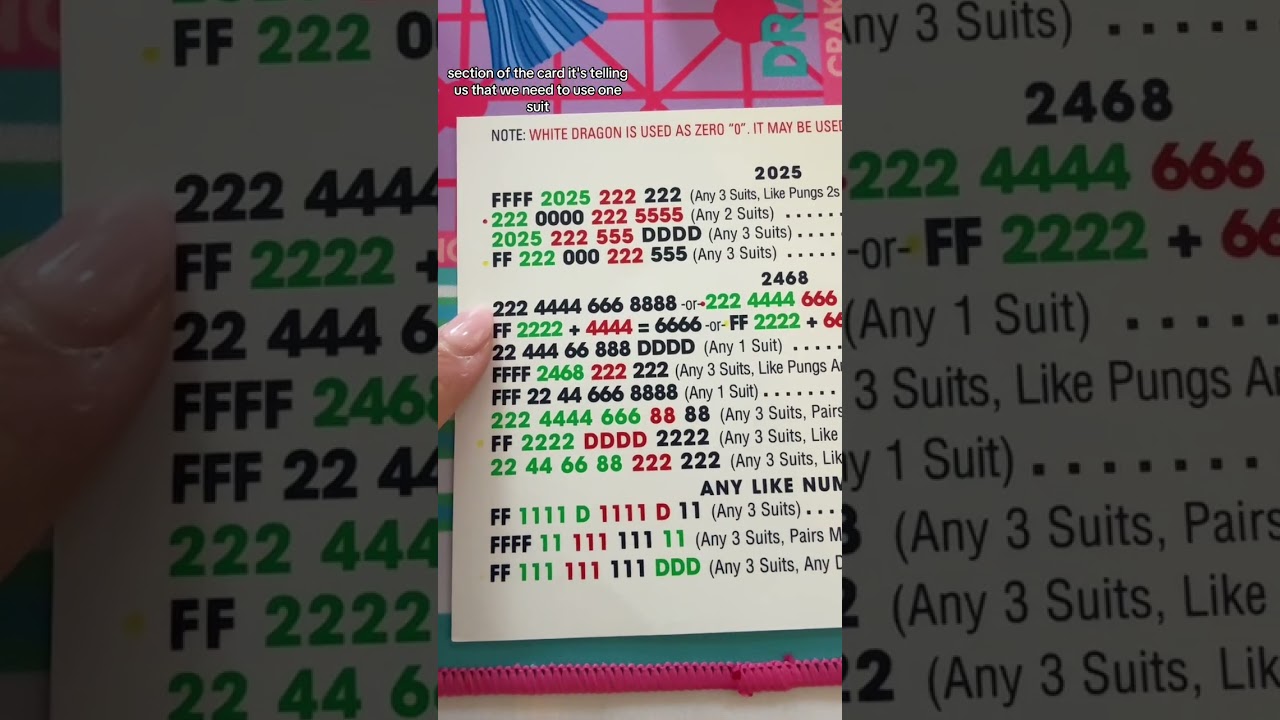 How to Read the 2025 Mah Jong Card