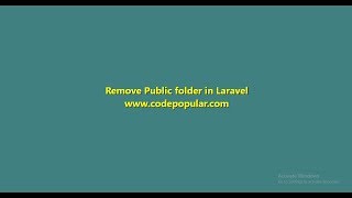 How to remove public directory from url in Laravel