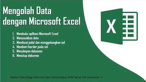Materi TIK kelas 8 Semester 1 Mengolah data dengan microsoft excel