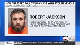 VIDEO: Dorchester County deputies arrest man following pursuit with stolen vehicle