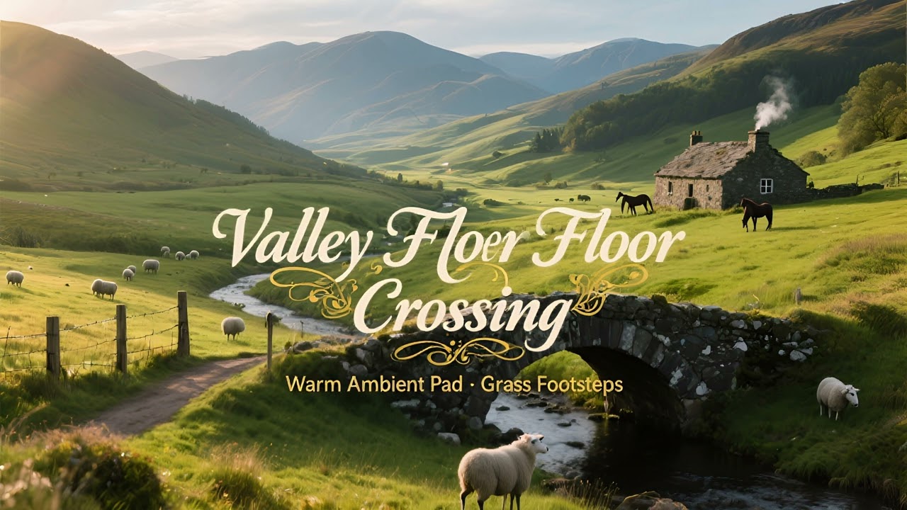 Ambient Music for Productivity - Valley Floor Crossing - Warm Ambient Pad • Grass Footsteps