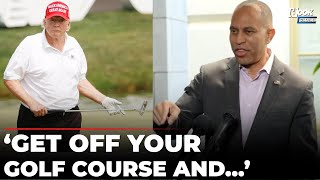 Hakeem Jeffries Loses It On Trump On Shutdown Day 20: 'You Need Get Off Your Golf Course And...'