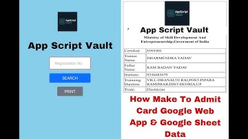 Create an Admit Card Web App Using Apps Script & Sheets | Step-by-Step Guide|#google #coding #script