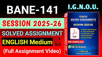 BANE 141 Solved Assignment 2025-26 English, BANE 141 Solved Assignment 25-26, BANE-141 Assignment