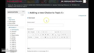 PutraBLAST | Creating a choice(activity) in PutraBLAST