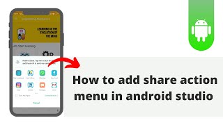 How To Add Share Action Menu In Android Studio 2020