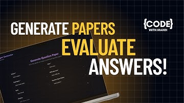 AI-Powered Question Paper Generator | Build Your First Product!