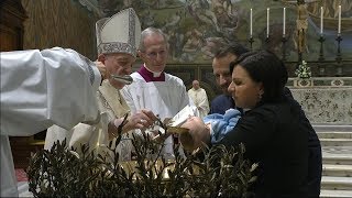 Rite of Baptism of 34 infants administered by Pope Francis in the Sistine Chapel 12 January 2020 HD