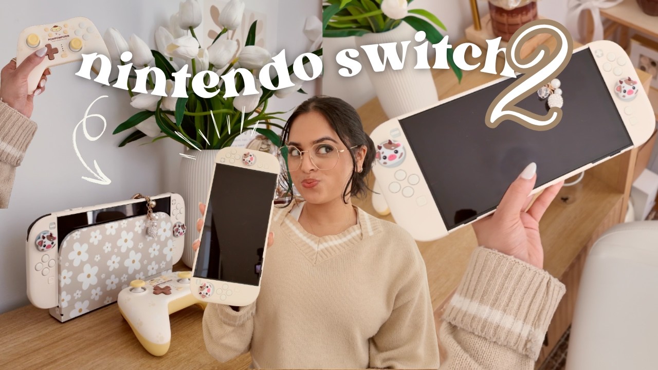 nintendo switch 2 unboxing & *aesthetic* customization + TOMODACHI