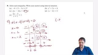 Pre-Calc Diagnostic: Solve Each Inequality (Stewart #9) | SOMATH NYC