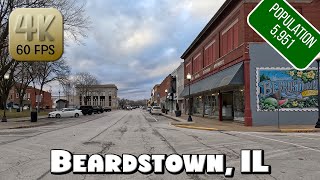 Driving Around Small Town Beardstown, IL in 4k Video