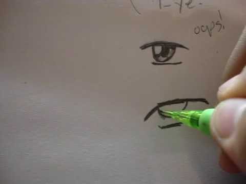 How to draw an anime eye - YouTube