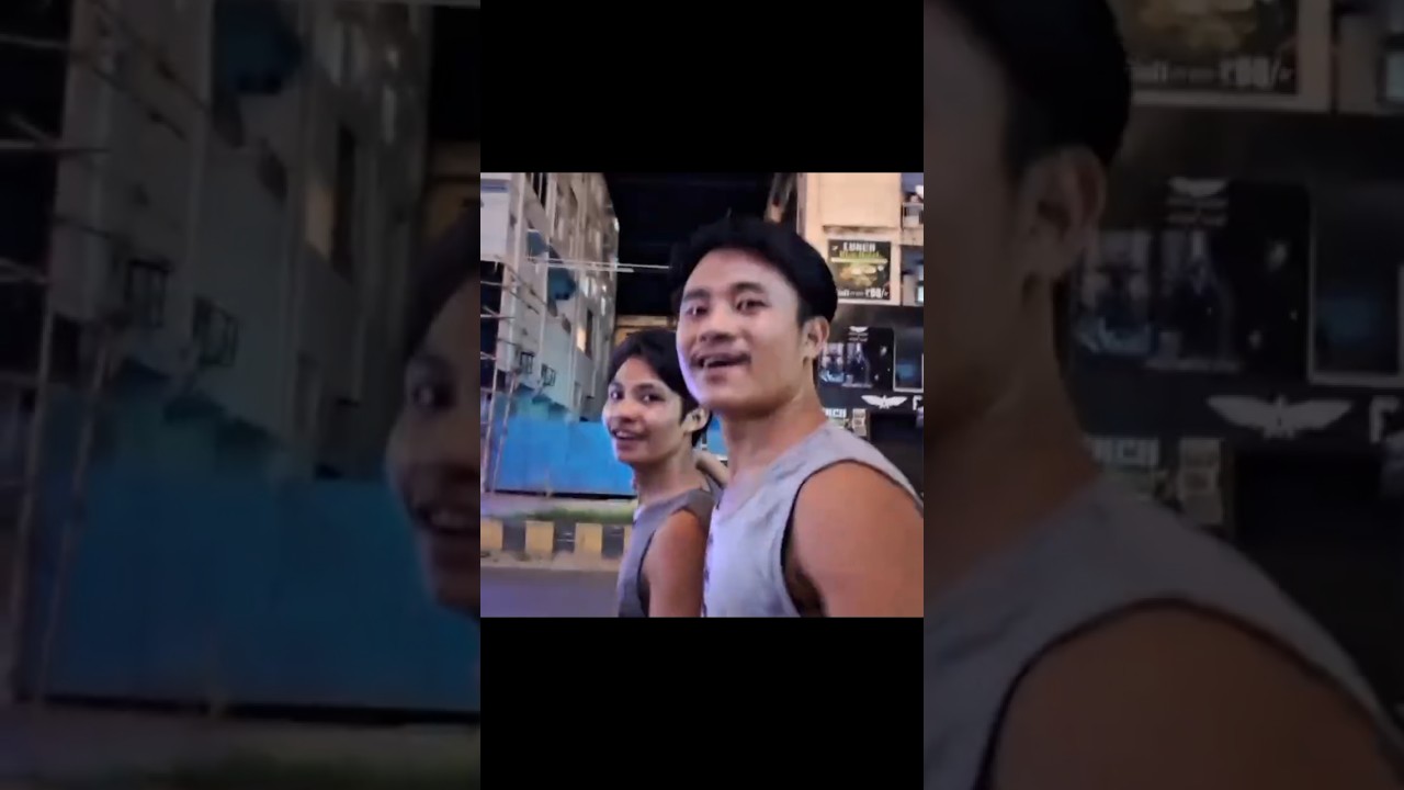 me and my friend we are going evening walk 