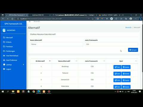Demo - Sistem Pendukung Keputusan Pemilihan Framework CSS Metode SAW