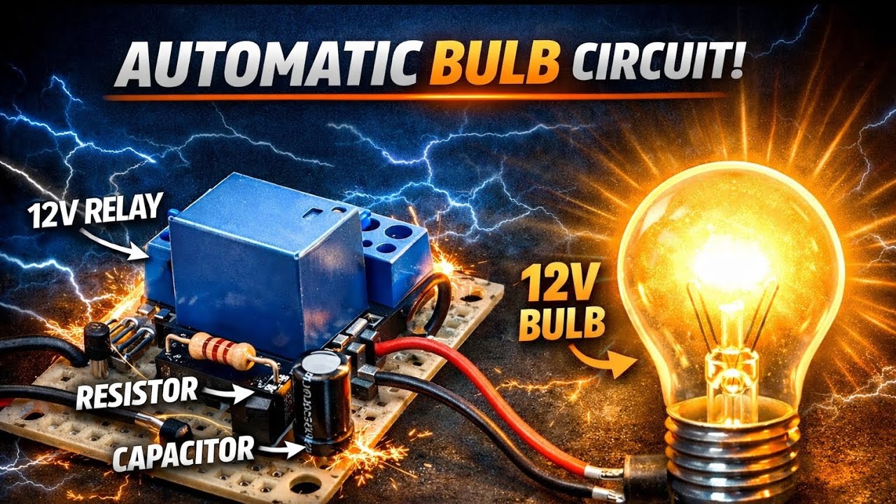 Simple Automatic Bulb Circuit හදමු Sinhala | 12V Relay DIY Project 🔥💡