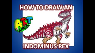 How to Draw INDOMINUS REX LEVEL 40!!!