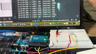 Photocell Input & LED output: Blinking tempo variation