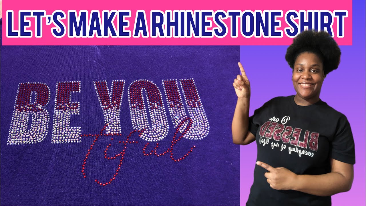 How to make a rhinestone shirt n Cricut design space testing out a