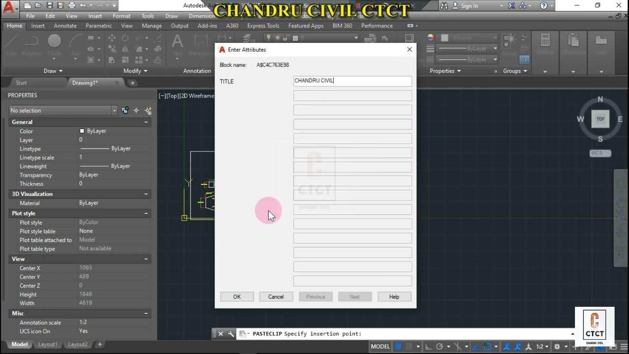 Autocad attribute how to add attribute in autocad in tamil attribute
