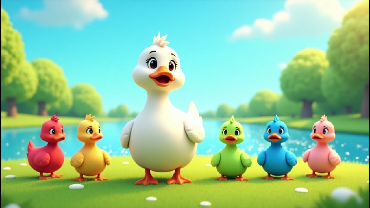 Fifty Little Ducks 🐥🐥 Lullaby for Kids ♫ Wolfoo Nursery Rhymes for Babies