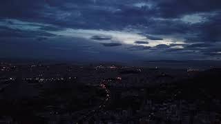 14km drone flight over Athens at night