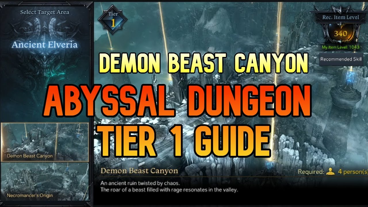 Demon Beast Canyon Guide -  Lost Ark Tier 1 Abyssal Dungeon