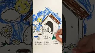 Dog Color By Number!🐶 #colorpage #colorsheet