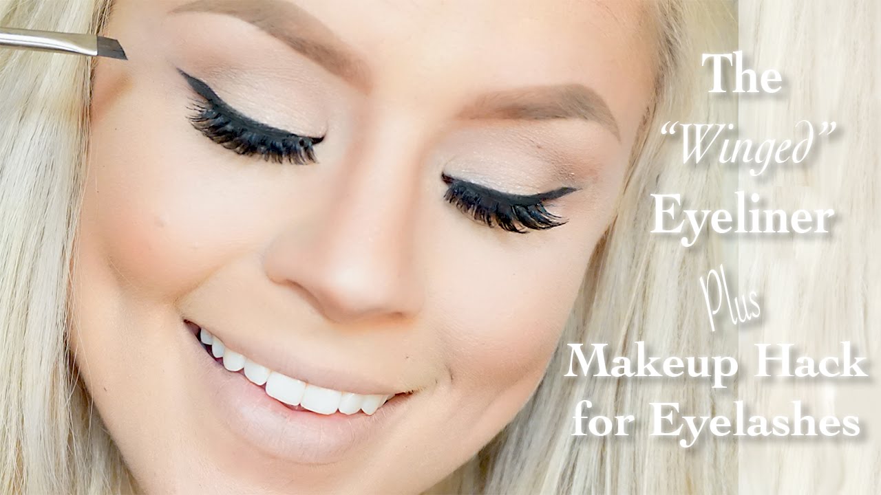 Winged Eyeliner Tutorial + Makeup Hack YouTube