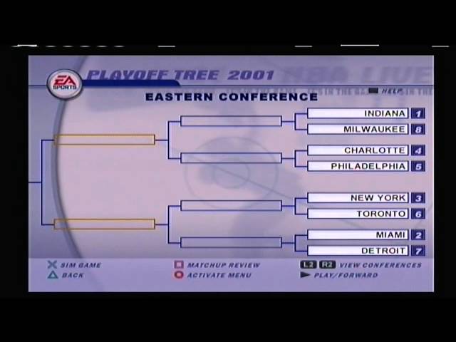 NBA Live 02 2001 NBA Playoff Brackets 