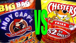Andy Capp's Hot Fries vs Chester's Flamin' Hot Fries, FoodFights Cheep vs Expensive Challenge Review