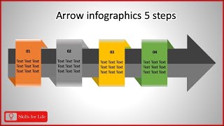 Free PowerPoint Templet | How to make a five Steps Arrow Infographics Template using PowerPoint