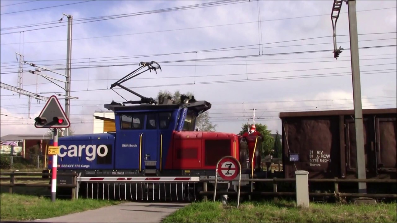 Spoorwegovergang Zwitserland Sankt Margarethen Dubbele Overweg