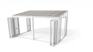 Tempered Glass Sunroom with Bi-Fold Doors By Highlander Home - Free Shipping #sunroom #sunrooms